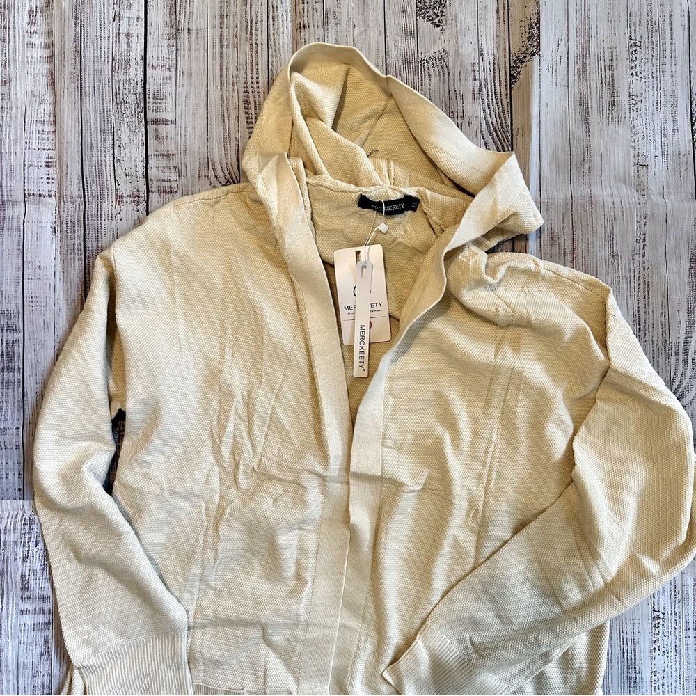 Knit Hooded Cardigan